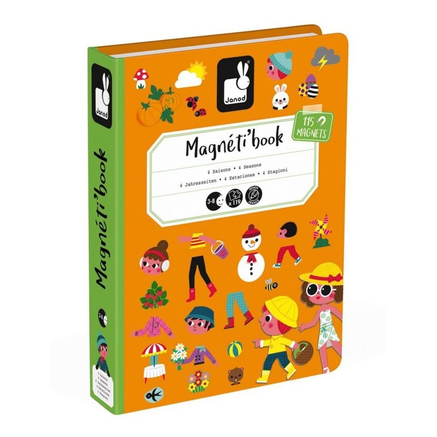 Janod - Magneettinen interaktiivinen sarja MAGNETIBOOK vuodenajat