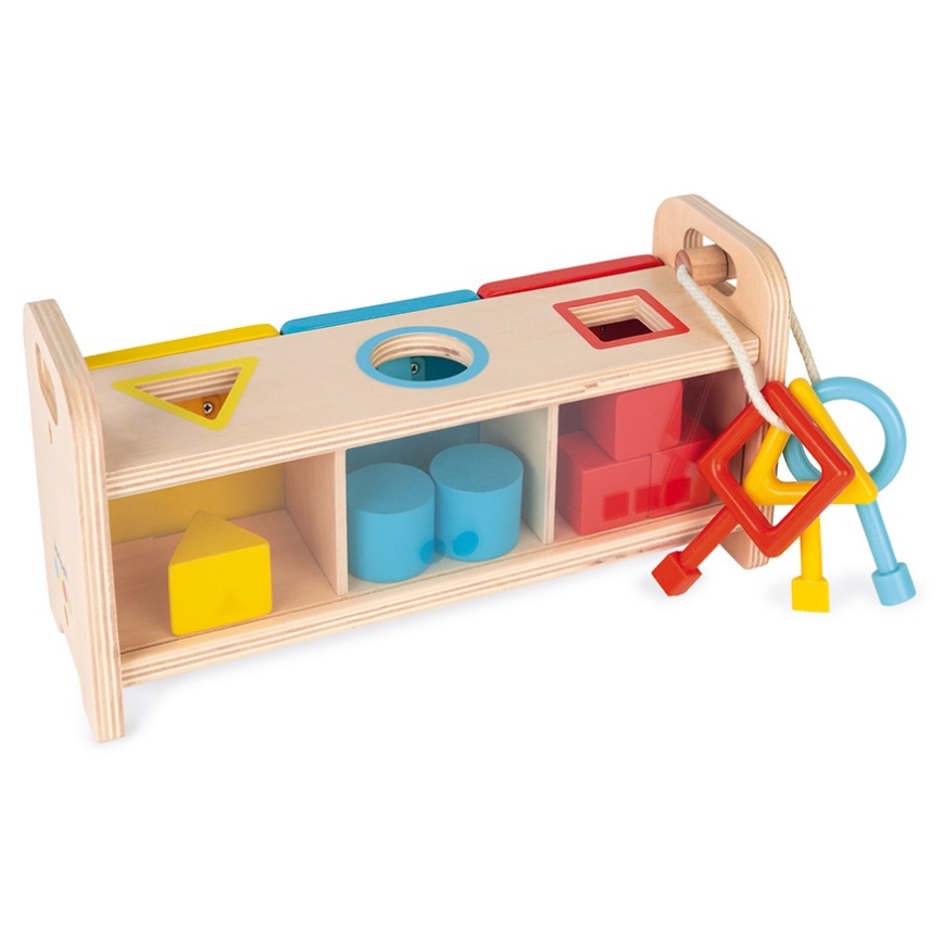 Janod - Puinen interaktiivinen lelu MONTESSORI 10 kpl