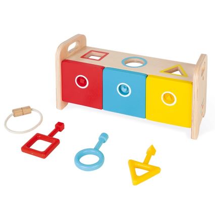 Janod - Puinen interaktiivinen lelu MONTESSORI 10 kpl