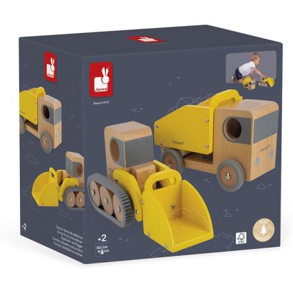 Janod - Puinen kaivinkone ja kuorma-auto BOLID