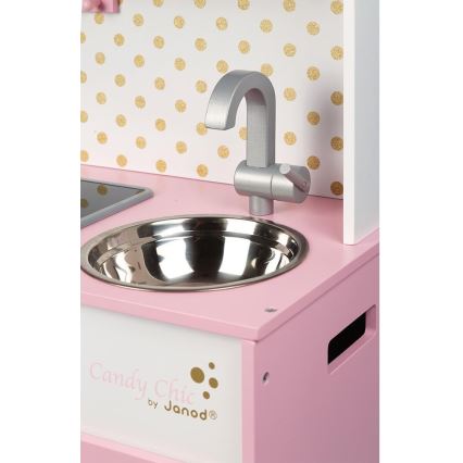 Janod - Puinen keittiö LED-keittotasolla CANDY CHIC