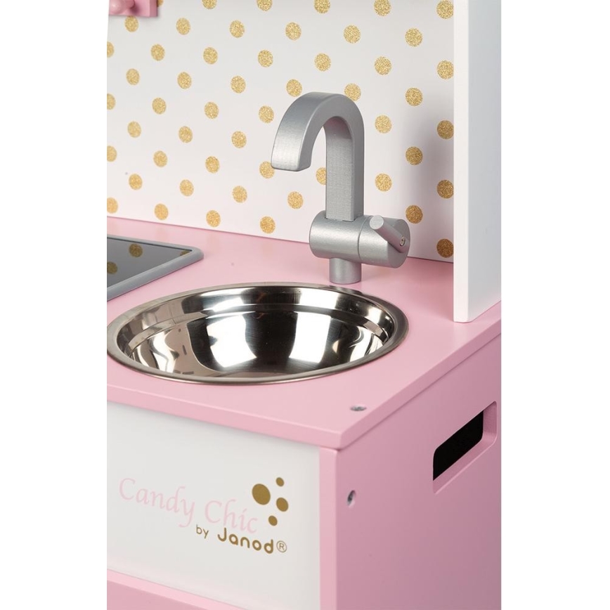 Janod - Puinen keittiö LED-keittotasolla CANDY CHIC