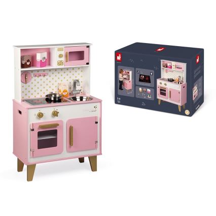 Janod - Puinen keittiö LED-keittotasolla CANDY CHIC