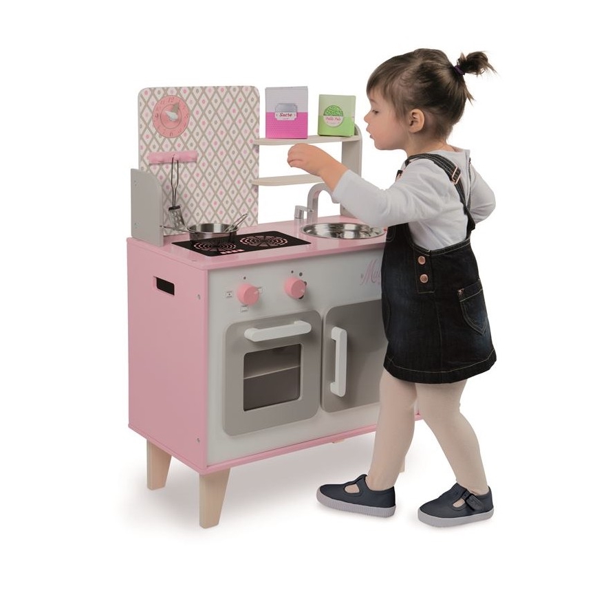 Janod - Puinen keittiö MACARON pinkki
