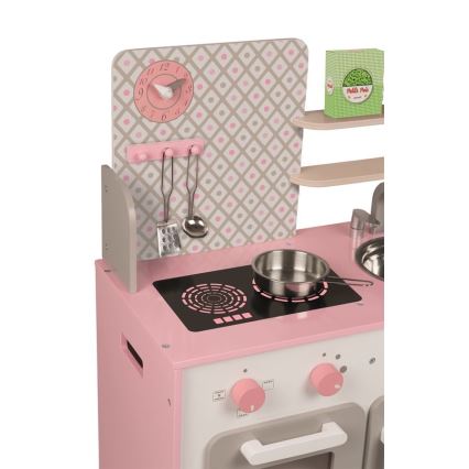Janod - Puinen keittiö MACARON pinkki