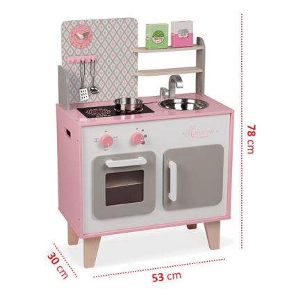 Janod - Puinen keittiö MACARON pinkki