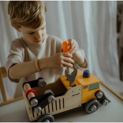 Janod - Puinen rakennussarja BRICOKIDS kuorma-auto