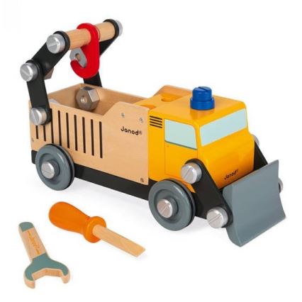 Janod - Puinen rakennussarja BRICOKIDS kuorma-auto