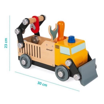 Janod - Puinen rakennussarja BRICOKIDS kuorma-auto