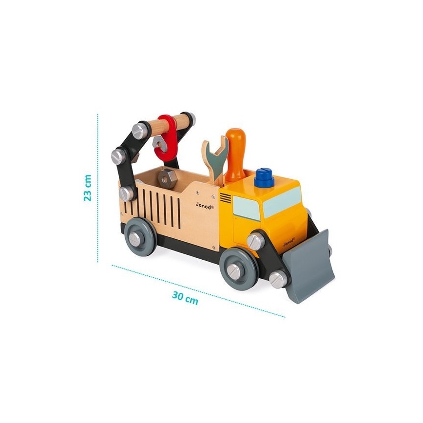 Janod - Puinen rakennussarja BRICOKIDS kuorma-auto