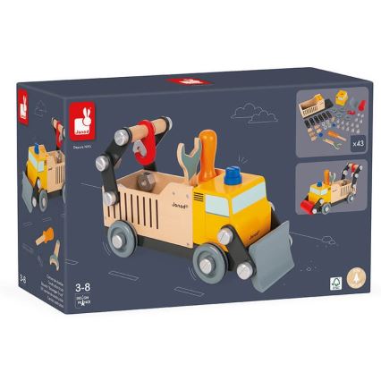 Janod - Puinen rakennussarja BRICOKIDS kuorma-auto