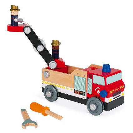 Janod - Puinen rakennussarja BRICOKIDS paloauto