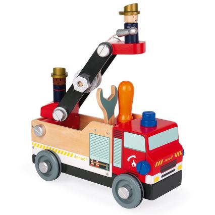 Janod - Puinen rakennussarja BRICOKIDS paloauto