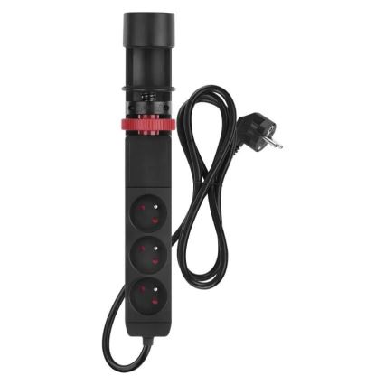 Jatkojohto kanssa attachment to pöytä 3Z + 3xUSB 1,5m musta
