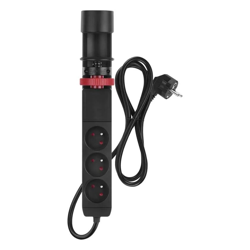 Jatkojohto kanssa attachment to pöytä 3Z + 3xUSB 1,5m musta