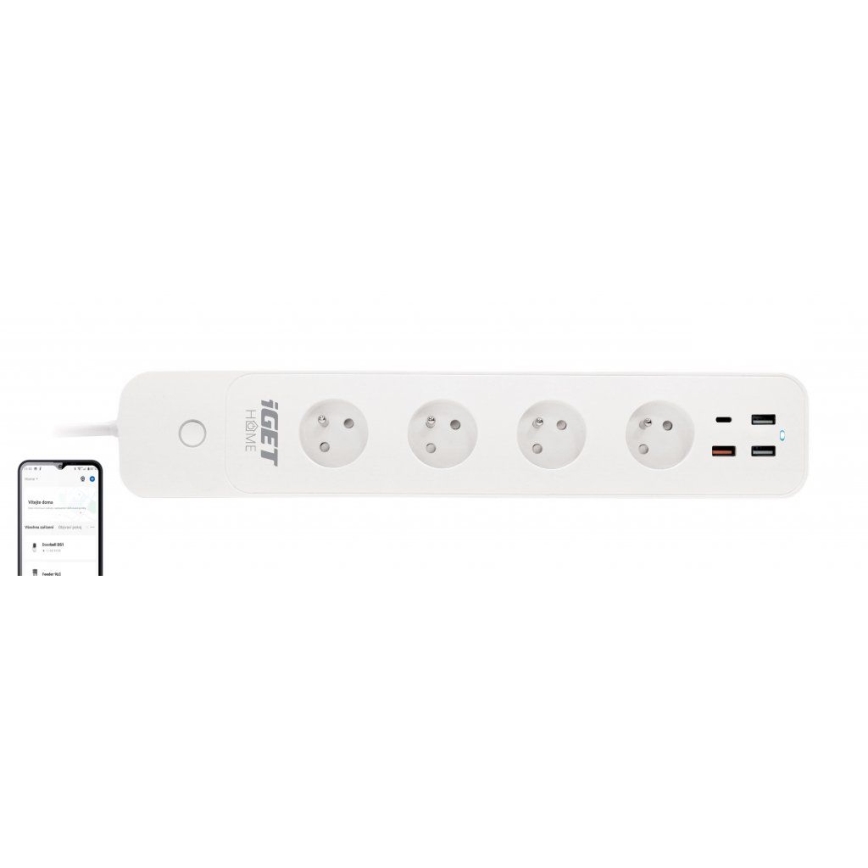 Jatkojohto 1,5 m 4Z + 4xUSB Wi-Fi