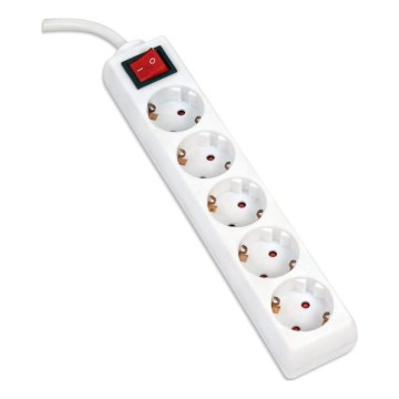 Jatkojohto kytkimellä 5Z Tyyppi F 1,5m valkoinen