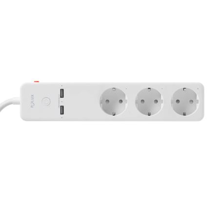 Jatkojohto SMART kytkimellä 1,5m + 2xUSB/Wi-Fi Tuya SCHUKO