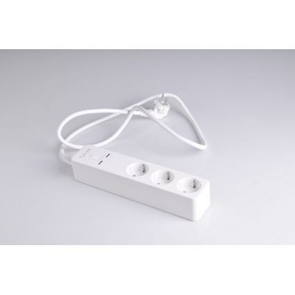 Jatkojohto SMART kytkimellä 1,5m + 2xUSB/Wi-Fi Tuya SCHUKO