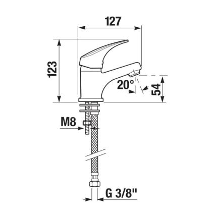 JIKA H3111N10041101 - Altaan hana TALAS 12,3 cm kiiltävä kromi