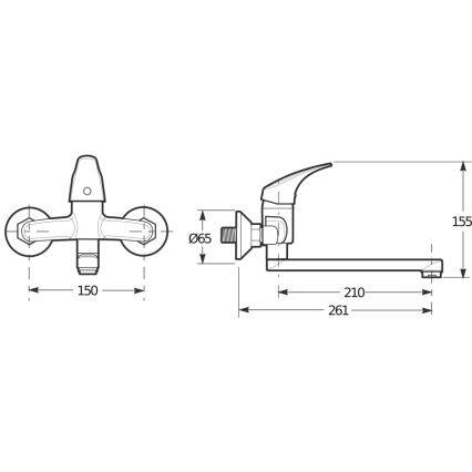 JIKA H3111N70042301 - Pesuallashana TALAS 15,5 cm kiiltävä kromi
