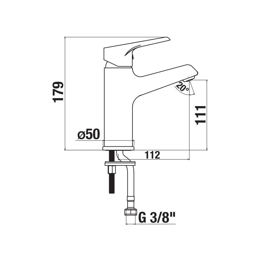 JIKA H3111W10041101 - Kuutio 17,9 cm pesuallashana kiiltävä kromi