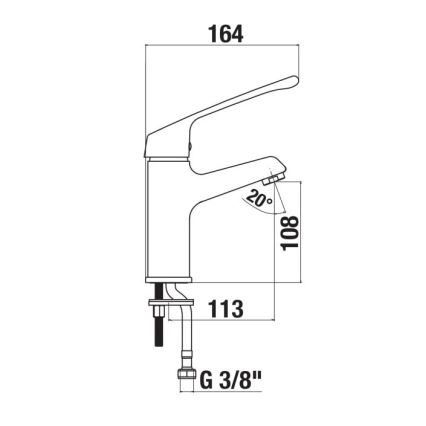 JIKA H3111W10045101 - Pesuallashana lääketieteellisellä vivulla CUBE 16,4 cm kiiltävä kromi