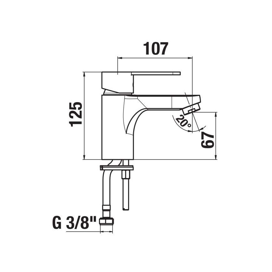 JIKA H3111Z10041101 - Altaan hana LYRA 12,5 cm kiiltävä kromi