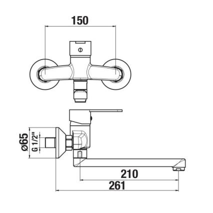 JIKA H3111Z70042301 - Altaan hana LYRA 15x26,1 cm kiiltävä kromi