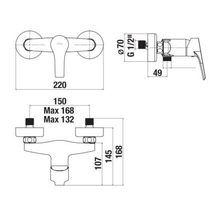 JIKA H3311W70044001 - Suihkuhana CUBE kiiltävä kromi