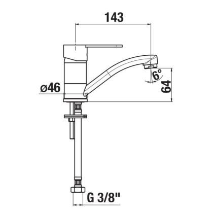 JIKA H3511Z10042201 - Pesualtaan hana LYRA 14,3 cm kiiltävä kromi