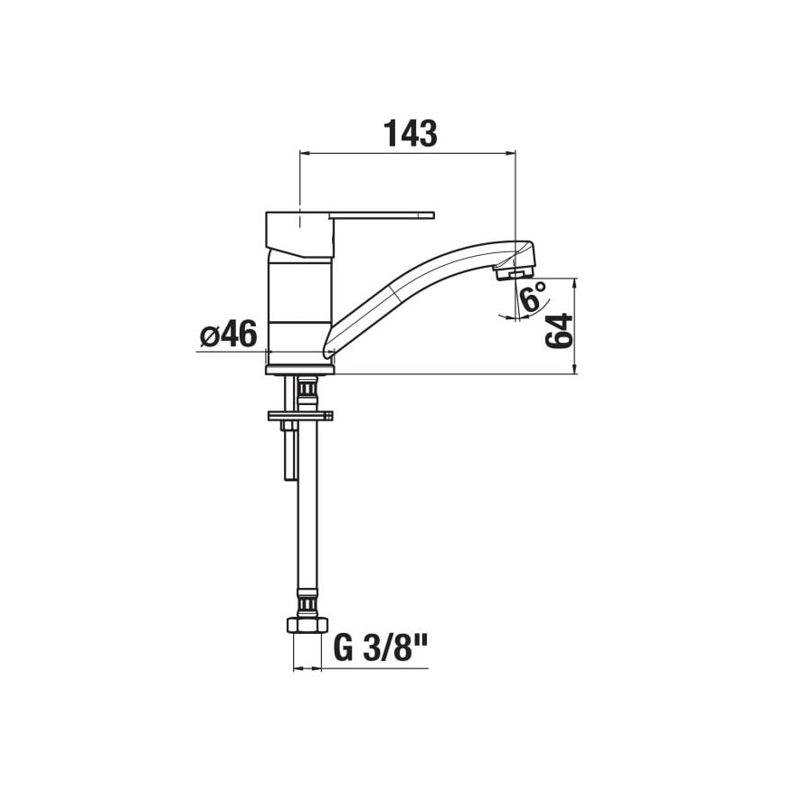 JIKA H3511Z10042201 - Pesualtaan hana LYRA 14,3 cm kiiltävä kromi