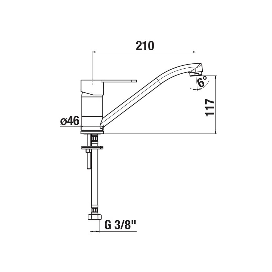 JIKA H3511Z10042301 - Pesualtaan hana LYRA 21 cm kiiltävä kromi