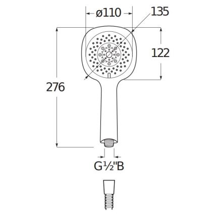 JIKA H3611X20044711 - CUBITO-käsisuihku, kiiltävä kromi