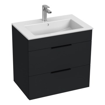 JIKA H4536021763521 - Kylpyhuonekaappi altaan kanssa CUBE 60,7x65 cm musta