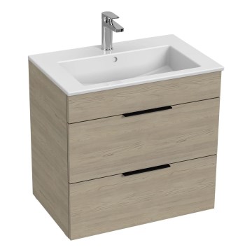 JIKA H4536021765141 - Kylpyhuonekaappi altaan kanssa CUBE 60,7x65 cm tuhka
