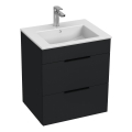 JIKA H4536121763521 - Kylpyhuonekaappi altaan kanssa CUBE 60,7x55 cm musta