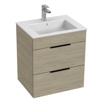 JIKA H4536121765141 - Kylpyhuonekaappi altaan kanssa CUBE 60,7x55 cm tuhka