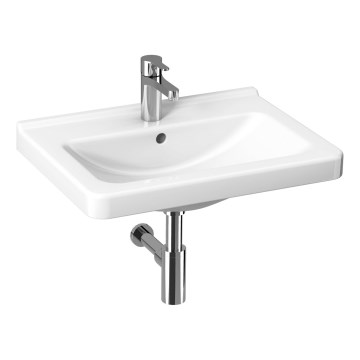 JIKA H8104240001041 - Seinään ripustettava allas CUBITO 65x48,5 cm keramiikka/valkoinen