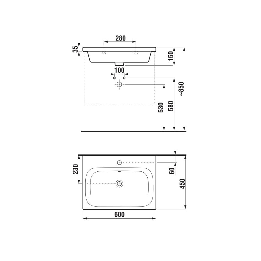 JIKA H8127137161041 - Seinään ripustettava allas MIO 60x45 cm keramiikka/matta musta