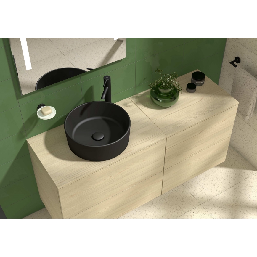 JIKA H8184207161121 - Työtasoallas CUBITO halkaisija 40 cm keramiikka/matta musta