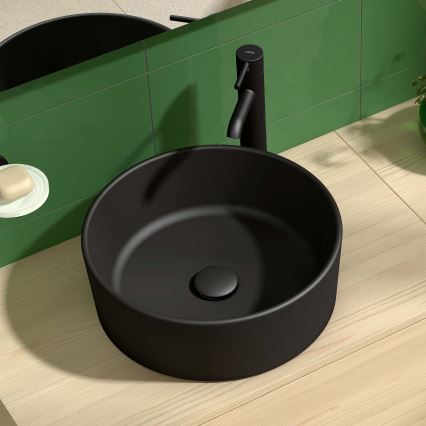 JIKA H8184207161121 - Työtasoallas CUBITO halkaisija 40 cm keramiikka/matta musta