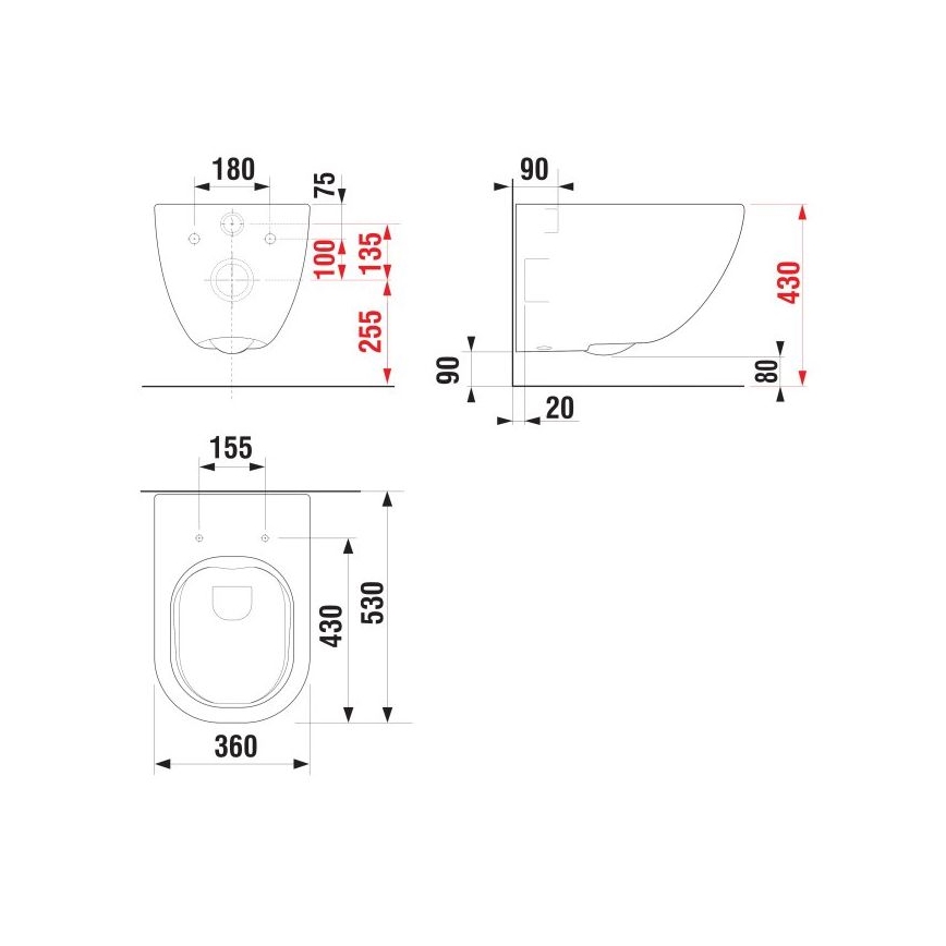 JIKA H8207140000001 - Seinään asennettava WC MIO, keramiikka/valkoinen