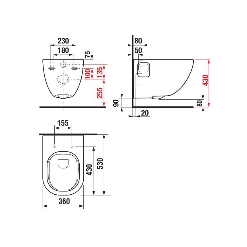 JIKA H8207160000001 - Seinään asennettava WC MIO keramiikka/valkoinen