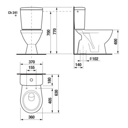 JIKA H8263870002413 - LYRA yhdistelmä-WC, keramiikka/valkoinen