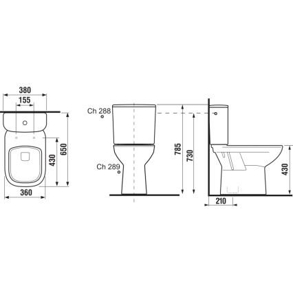 JIKA H8266170002801 - Yhdistetty wc DEEP keramiikka/valkoinen
