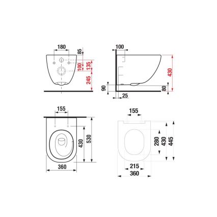 JIKA H8667180000001 - Seinään kiinnitettävä WC-istuin MIO keramiikka/valkoinen + WC-istuinkansi SoftClose MIO duroplast/valkoinen