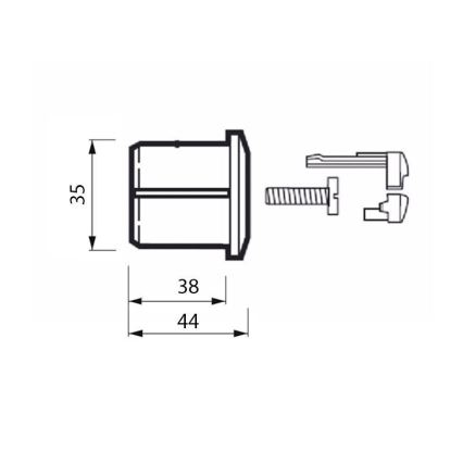 JIKA H8913630000001 - Huuhtelupainike DUAL LYRA/DEEP kiillotettu kromi