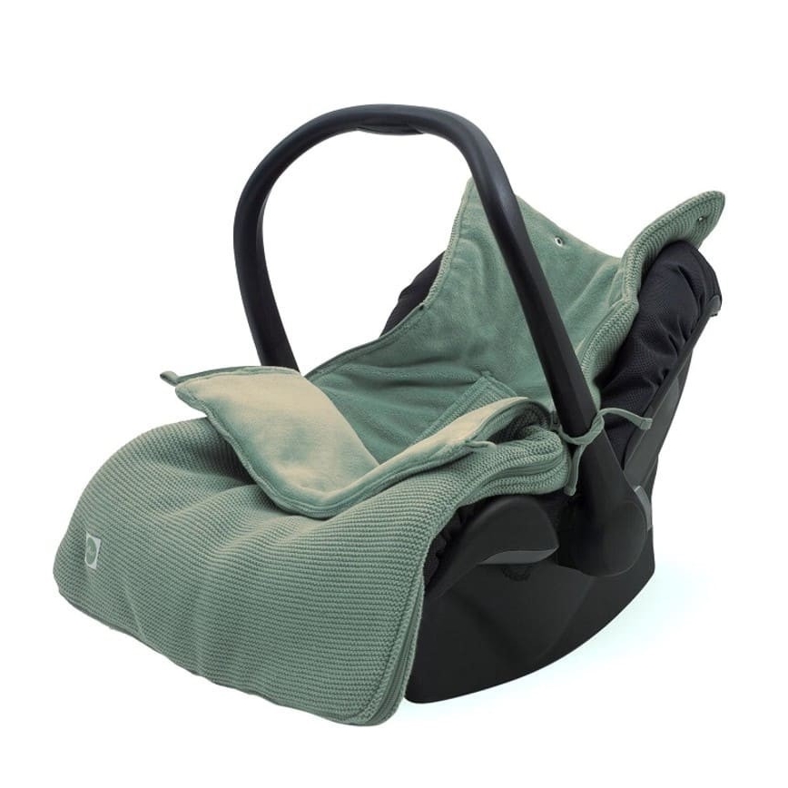 Jollein - Istuinpussi autoon fleece BASIC KNIT 42x82 cm Ash Green