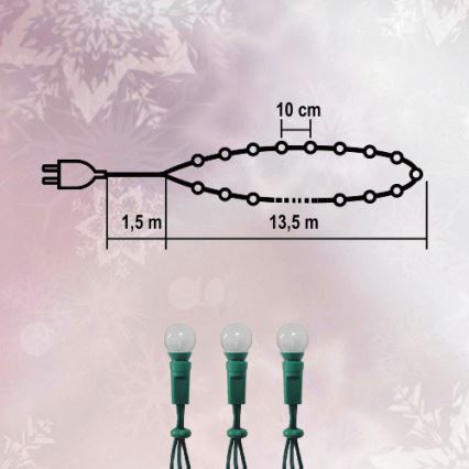 Jouluketju ulkokäyttöön 35m 500xLED / 230V kylmä valkoinen IP44